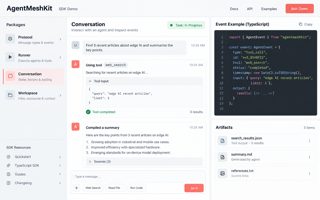 Generated interface mockup: AgentMeshKit