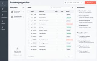 Generated interface mockup: Ledger reconciliation and accountant review