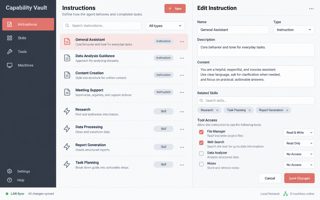 Generated interface mockup: Capability Vault