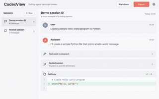 Generated interface mockup: CodexView