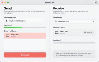 Generated interface mockup: AirMicLAN