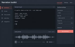Generated interface mockup: Narration toolkit