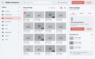 Generated interface mockup: Media workspace