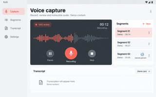 Generated interface mockup: Voice capture