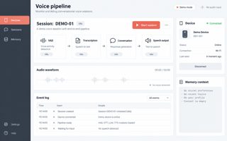Generated interface mockup: Voice pipeline